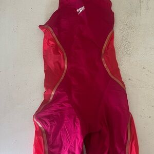 Speedo Red and Pink Techsuit